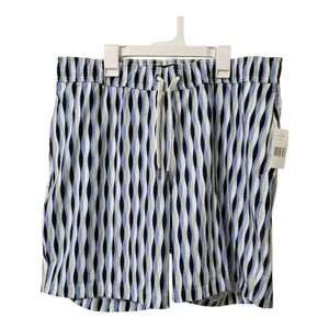 Saks Fifth Ave Stylish Blue Patterned Men's Swim Trunks Size L‎ New
